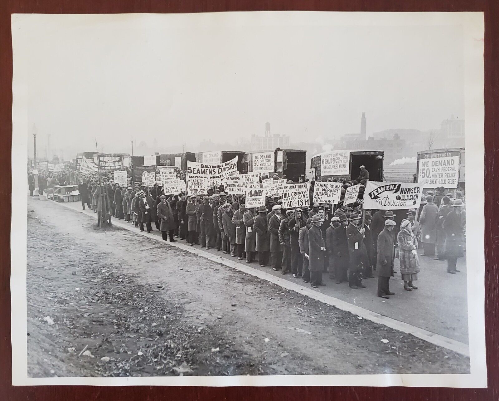1932 Depression era march on Washington AP Type 1 wire photo 7x9\