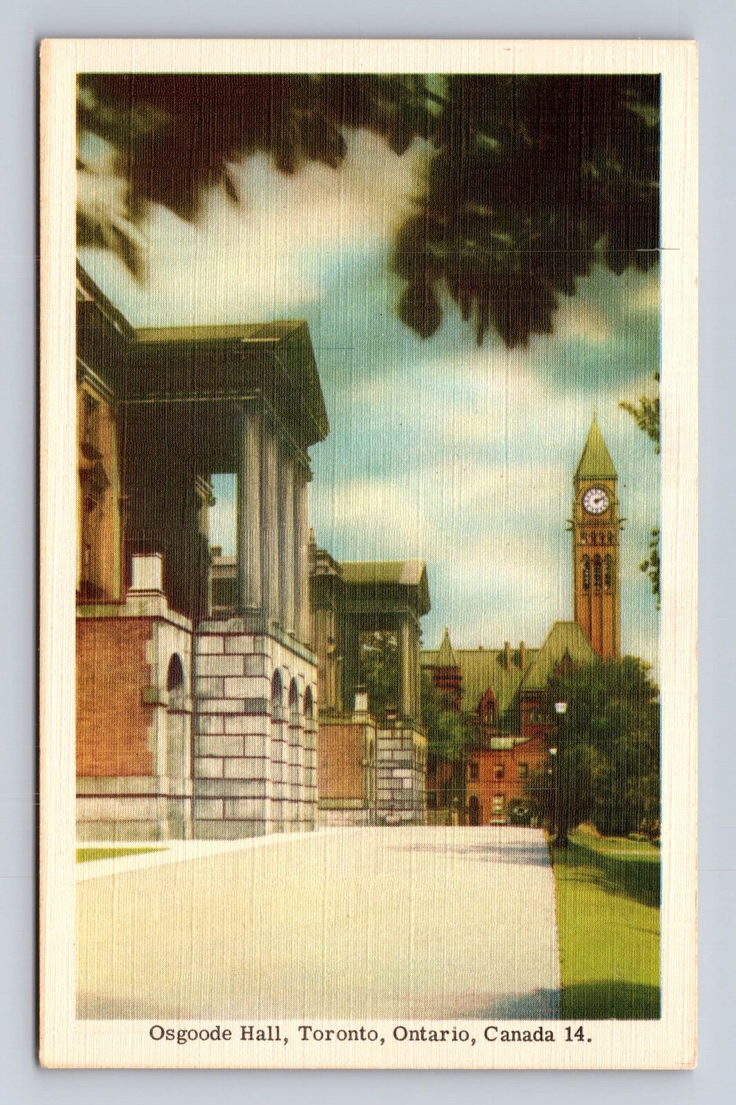 Toronto Ontario Canada, Osgoode Hall, Clock Tower, Antique Vintage Postcard