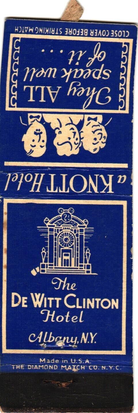 The DeWitt Clinton Hotel, Albany, New York, Knott Hotel, Vintage Matchbook Cover