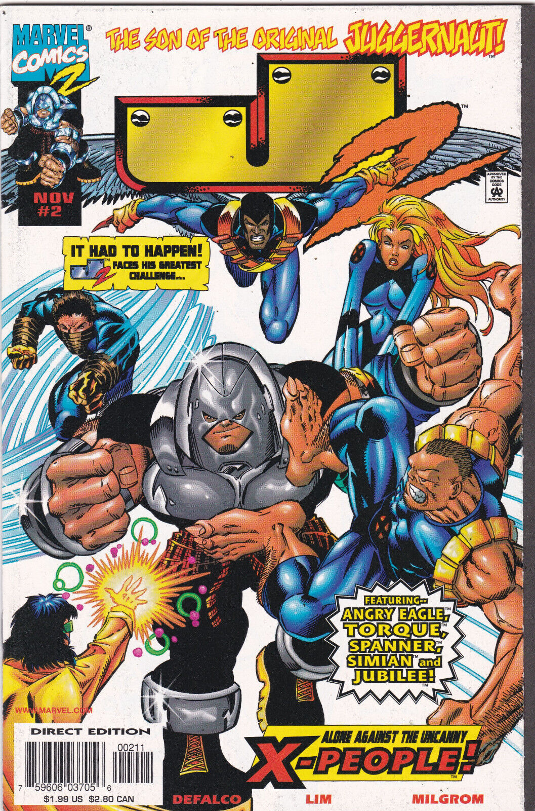J2 #2 (Marvel,  1998) Son of the Original Juggernaut DeFalco, Lim & Milgrom