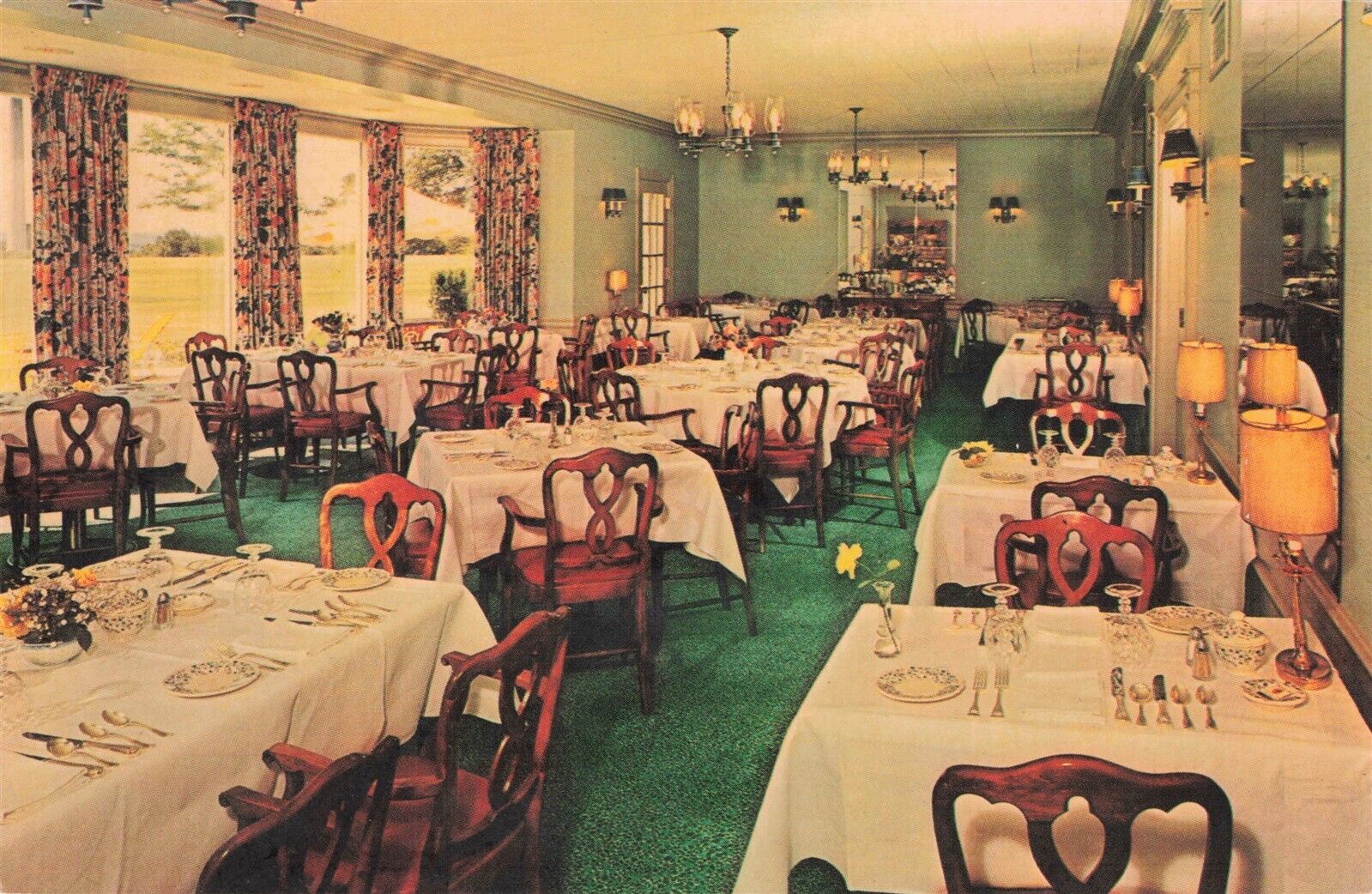 The Wooster Inn Dinning Room Interior View Ohio Postcard A243
