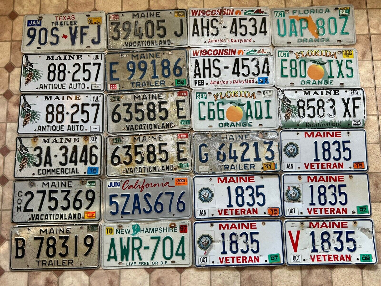 24 Pack License Plates Lot Craft Condition #10