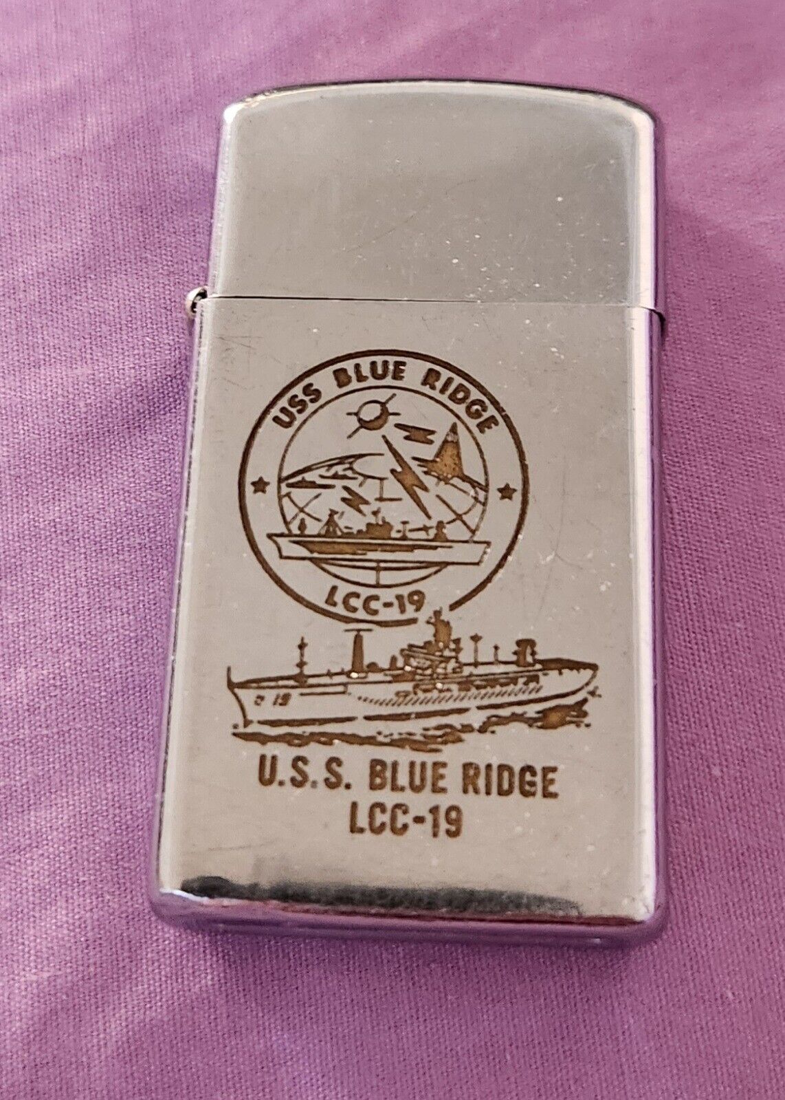 USS Blue Ridge LCC-19 Vintage Zippo Lighter Navy 