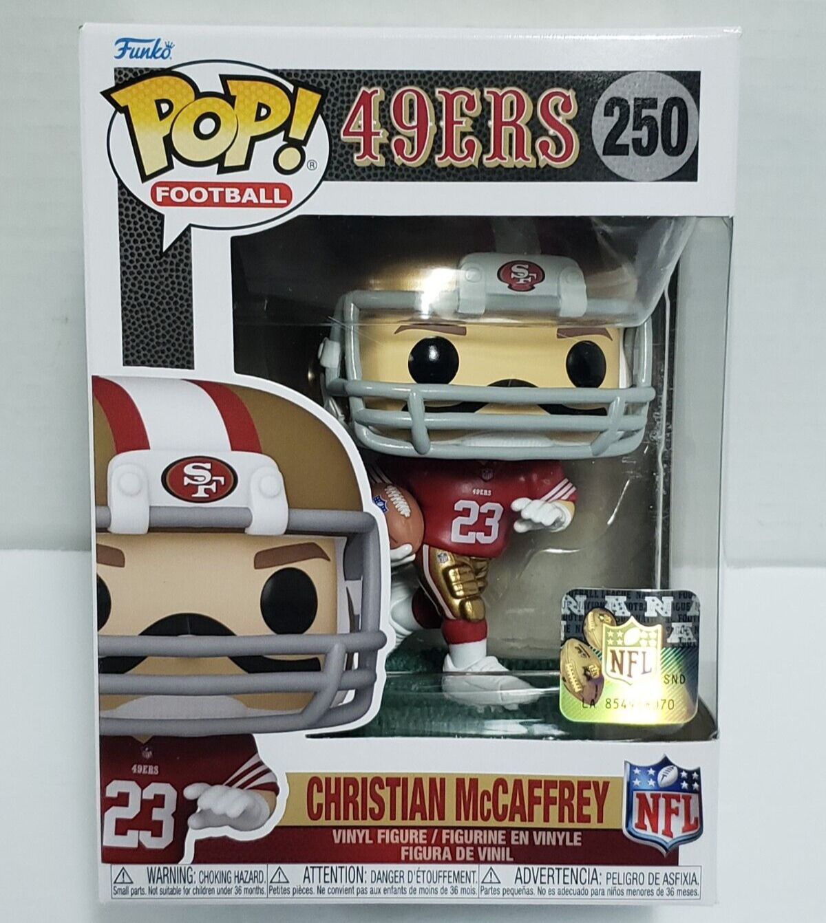 CHRISTIAN MCCAFFREY - San Francisco 49ers NFL Funko Pop #250 Collectible Figure
