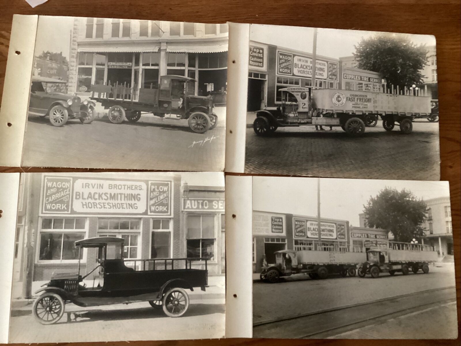 21 Large Photos Winfield  & Ark City Ks Businesses and their Trucks,  1920-30