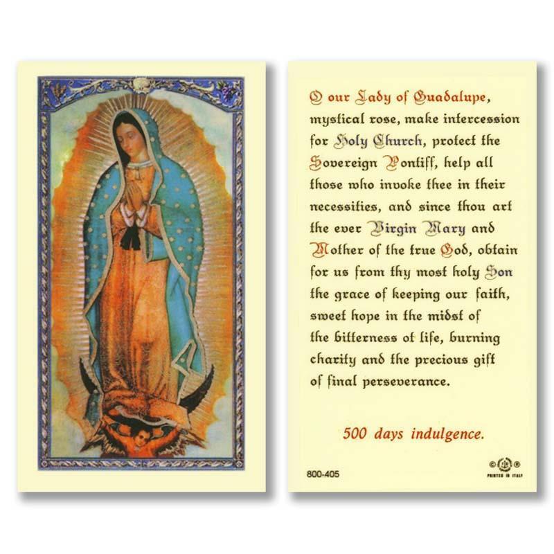 Prayer to Our Lady of Guadalupe Holy Card Pack of 25 Size 2.675 in x 4.375 in H