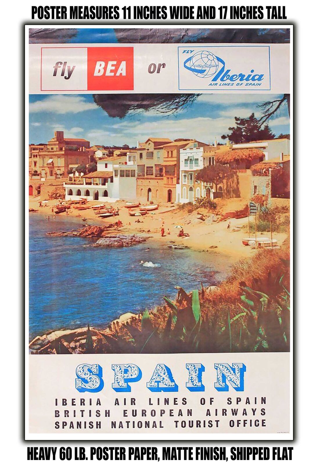 11x17 POSTER - 1961 Fly BEA or Iberia Spain