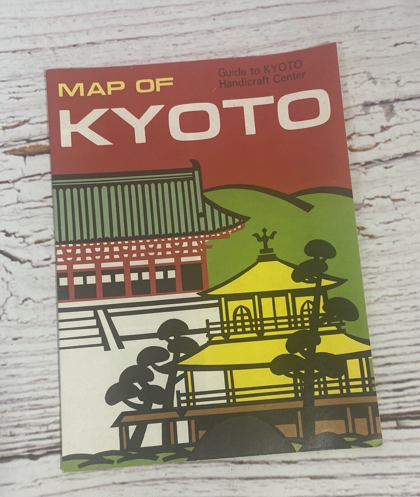 Vintage 1980’s Color Map of Kyoto, Japan Travel Collectible