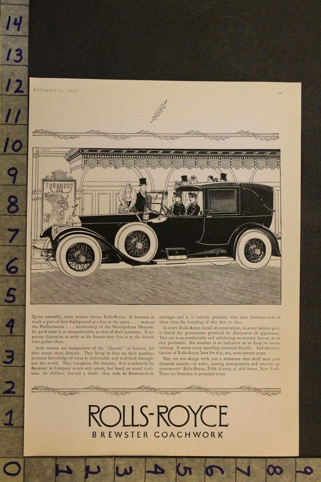 1927 ROLLS-ROYCE METROPOLITAN MUSEUM LIMOUSINE PHILHARMONIC DECO CAR AUTO ADUM11