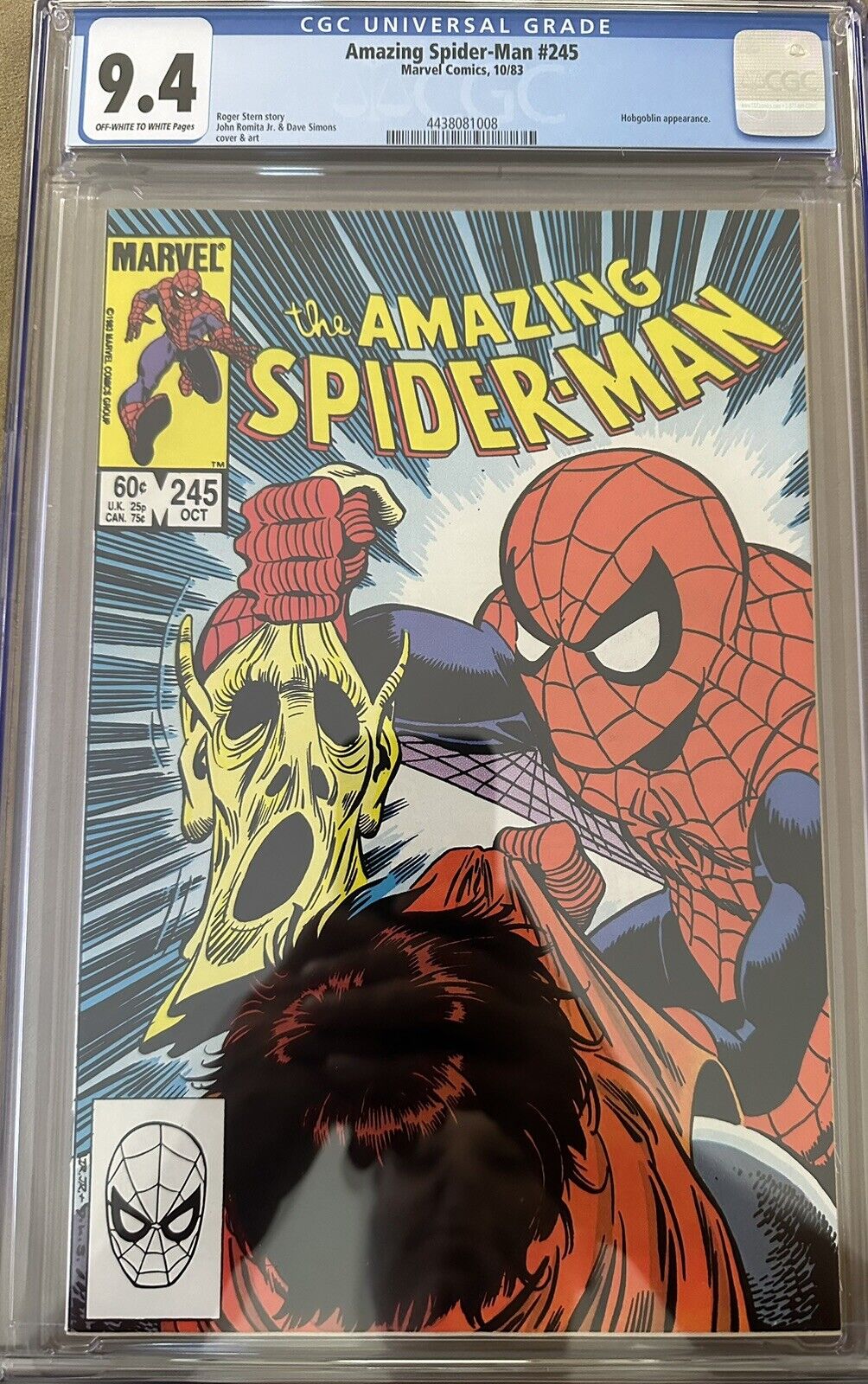 The Amazing Spider-Man #245 (Oct 1983, Marvel) CGC 9.4 (Off White - White)