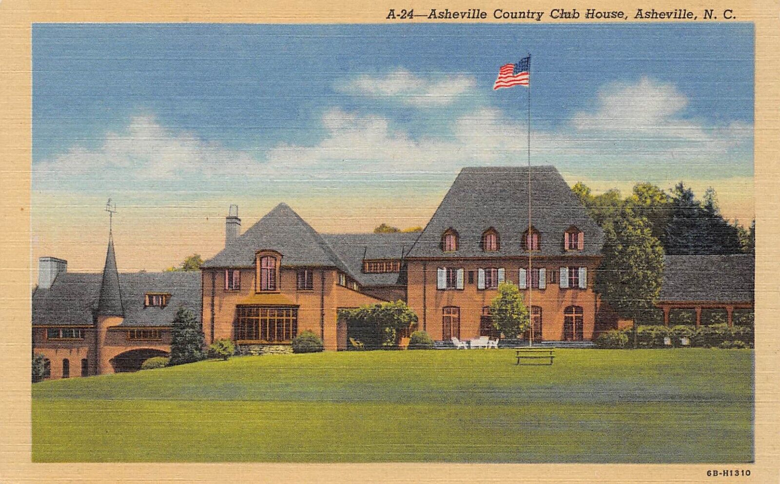 Asheville Country Club House Asheville NC North Carolina Postcard 4466