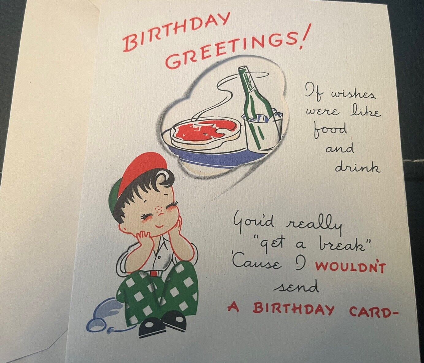 Vintage Unused Birthday Greeting Card Castle Craft
