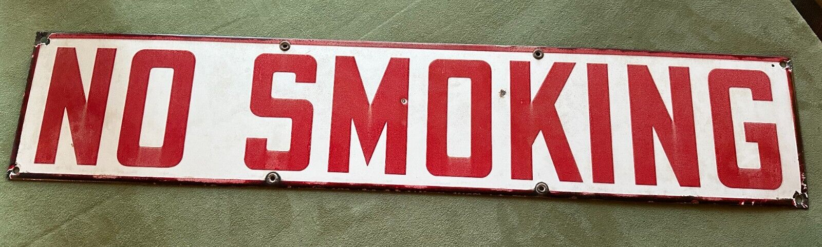 Vintage NO SMOKING Porcelain Metal Sign - Cigar Cigarette 30\