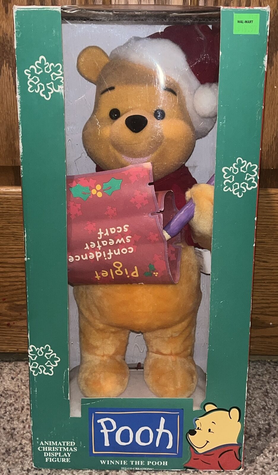 1997 Telco Disney Winnie The Pooh Animated Christmas Display Figure - W Box