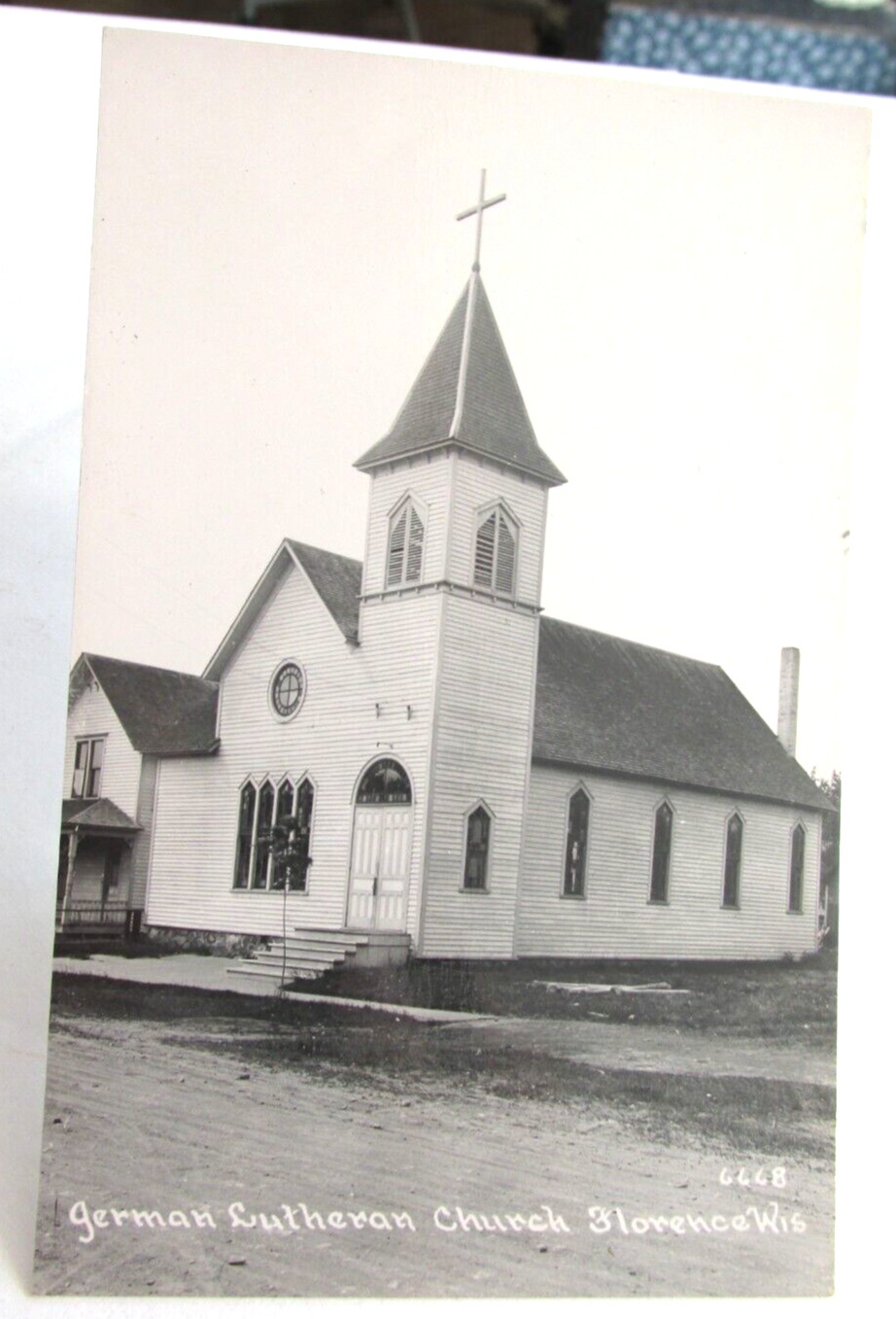 1940-50s FLORENCE WISCONSIN Wi., RPPC Real Photo Postcard German Lutheran Church
