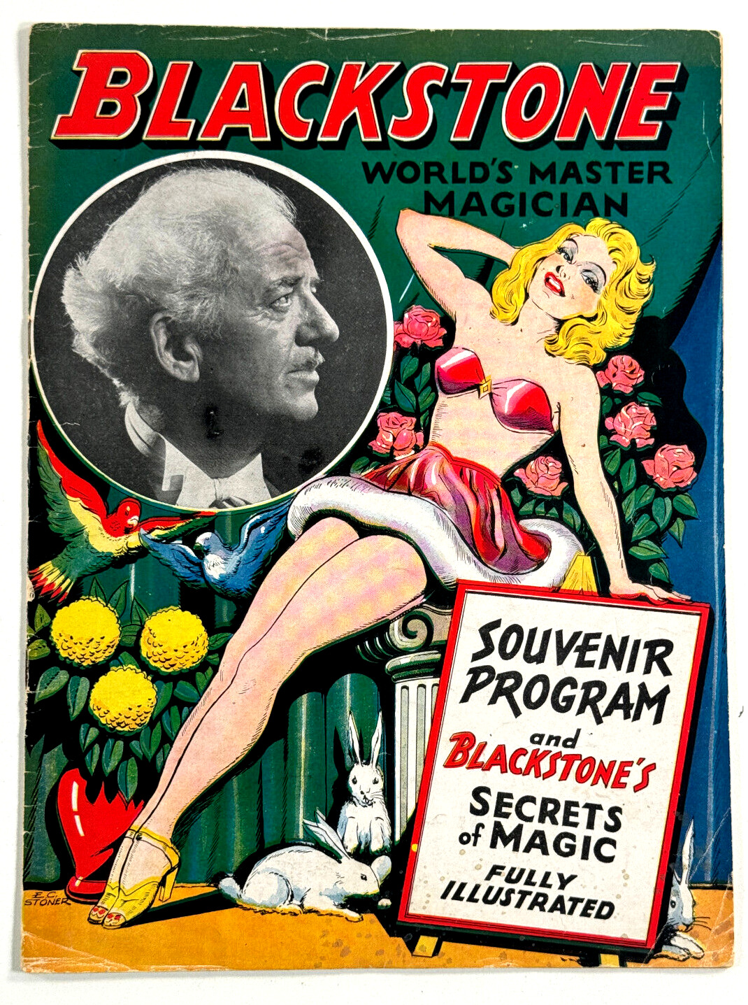 vtg 1930s Blackstone the Magician Souvenir Program Secrets of Magic COMPLETE