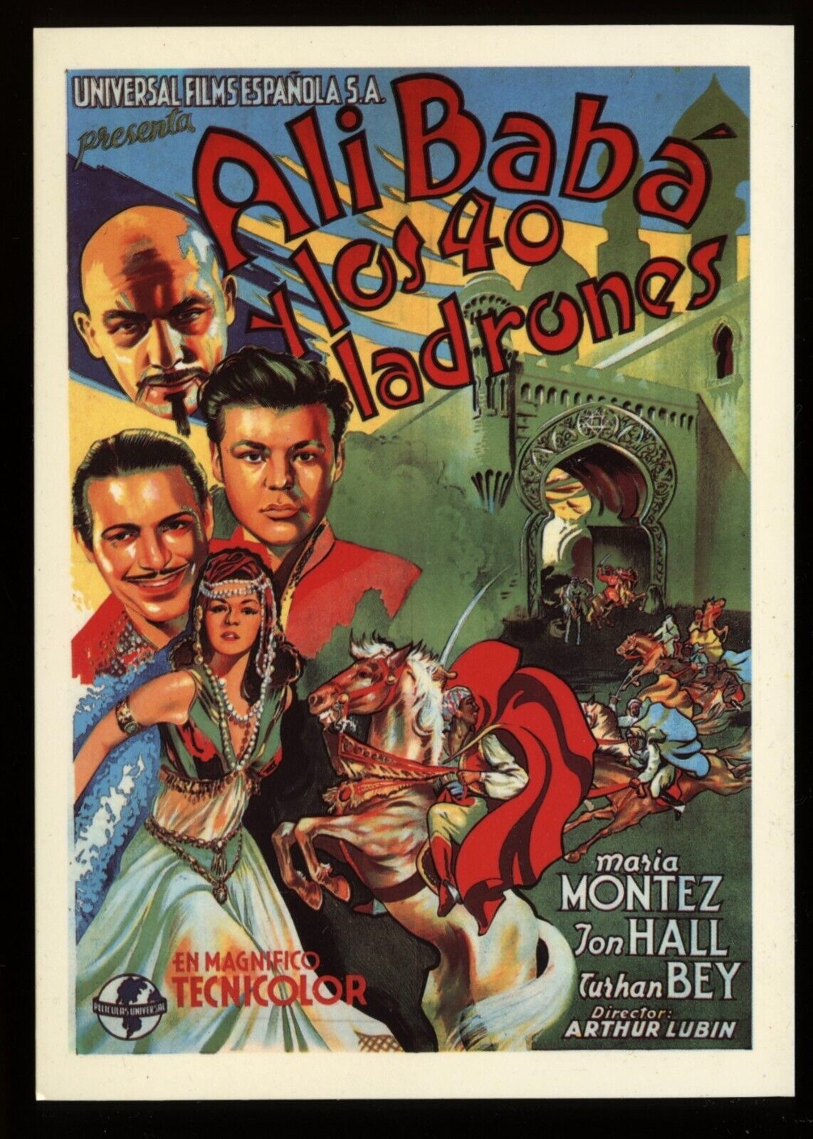 Ali Baba And The Forty Thieves Movie Cinema Film Spanish Poster Art Postcard
