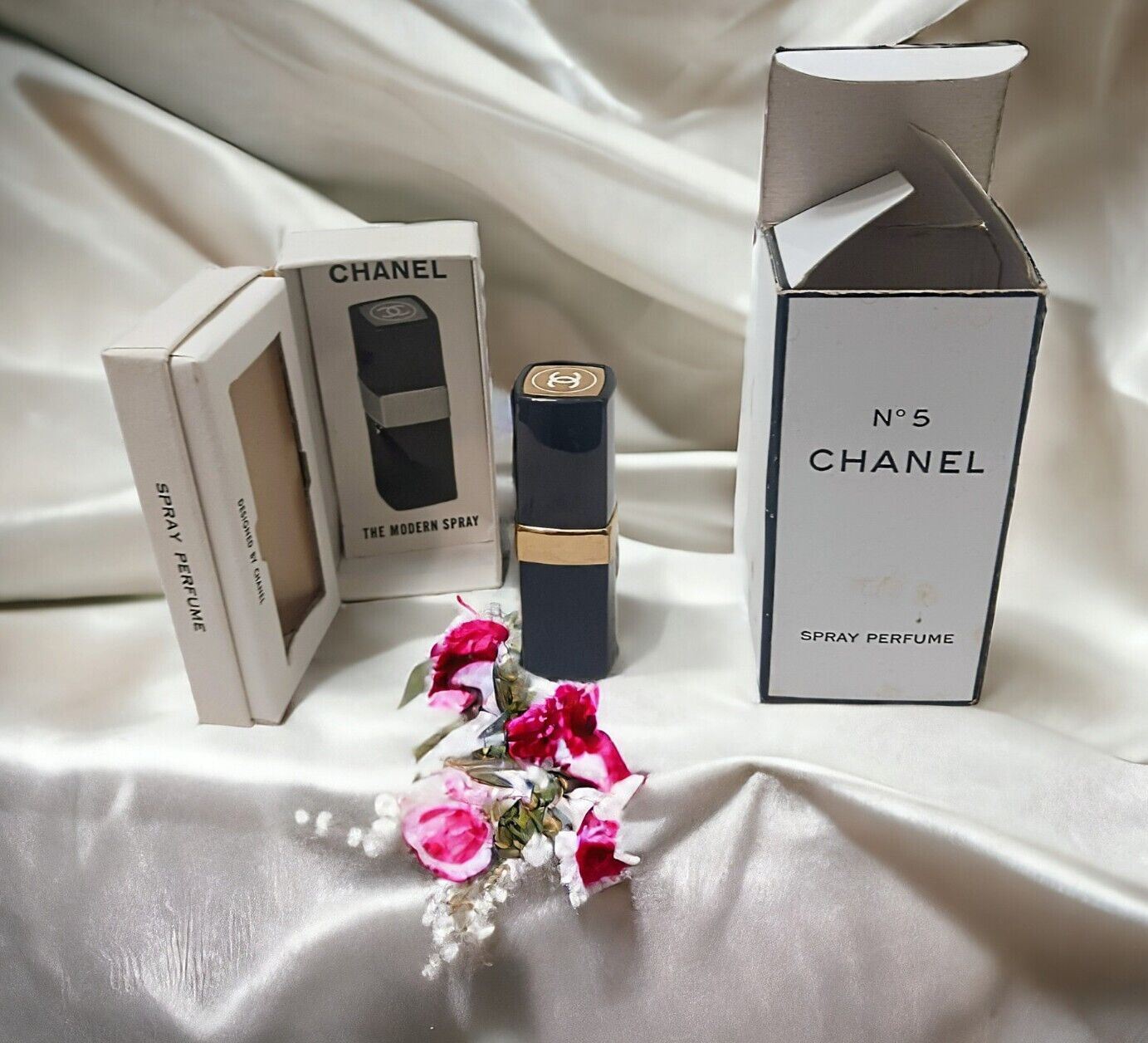 VNT CHANEL No 5 Spray Perfume Btl w Presentation Box & Pckg Box EMPTY Collectors