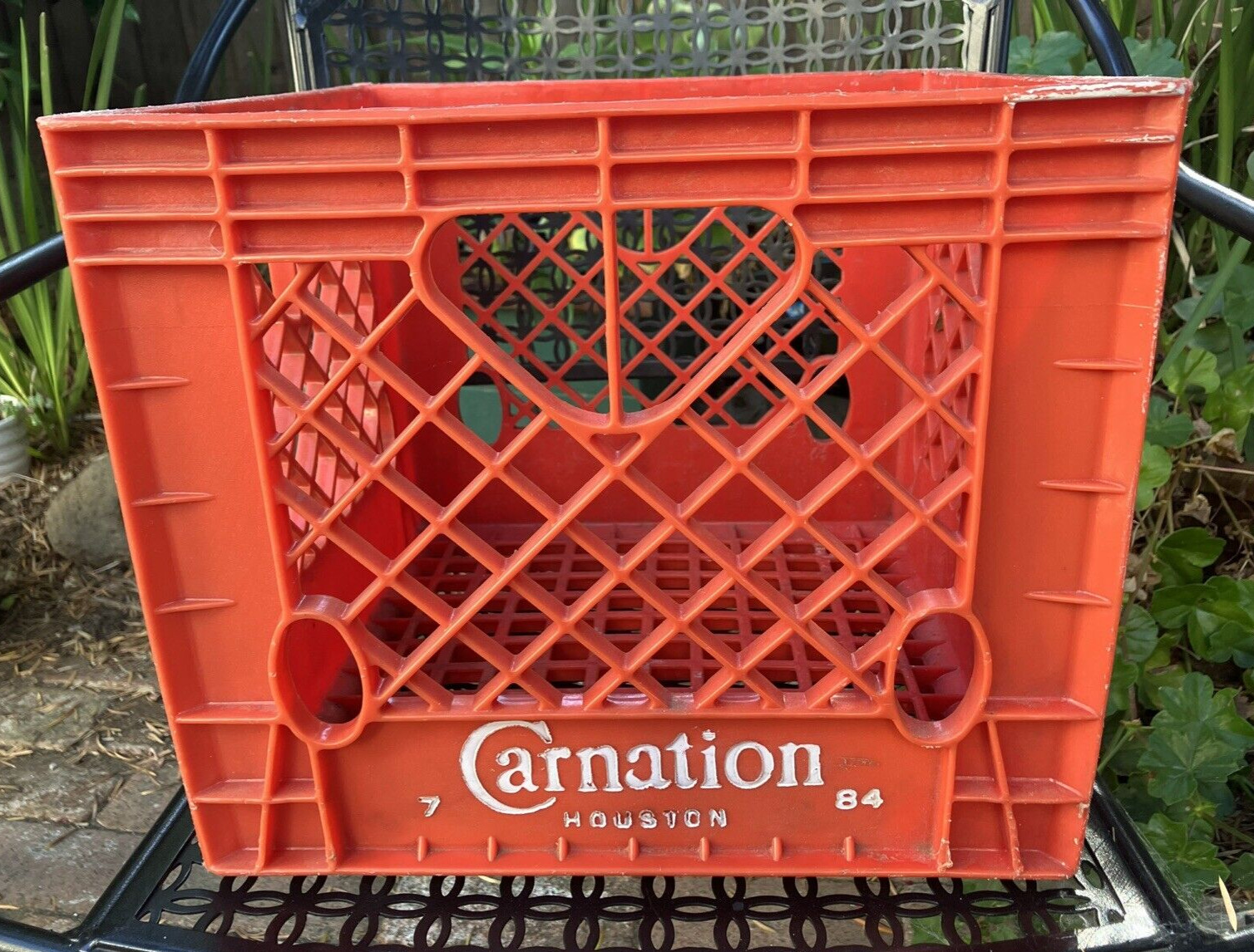 Vintage Carnation Houston 84 Plastic Milk Crate Basket