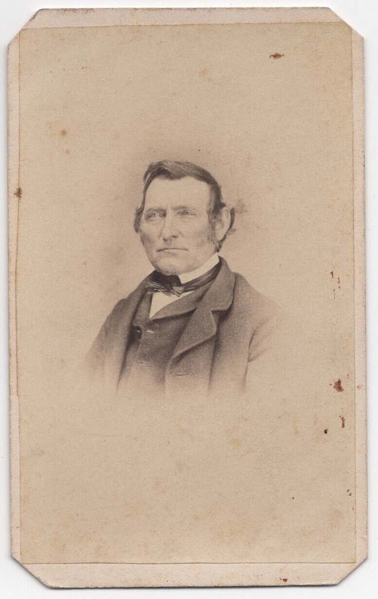ANTIQUE CDV CIRCA 1860s BROSIUS & HILLIARD HANDSOME OLDER MAN SALEM OHIO