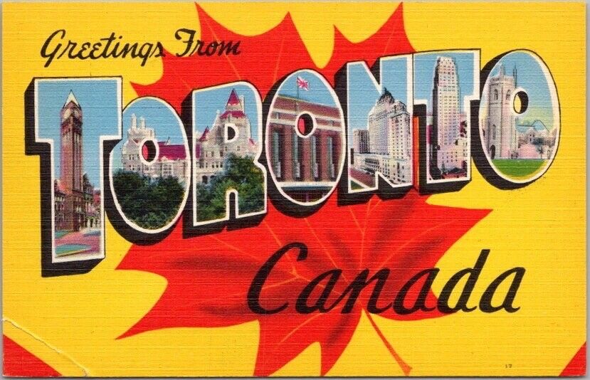 1940s TORONTO, Canada Large Letter Postcard Multi-View / Colourpicture Linen