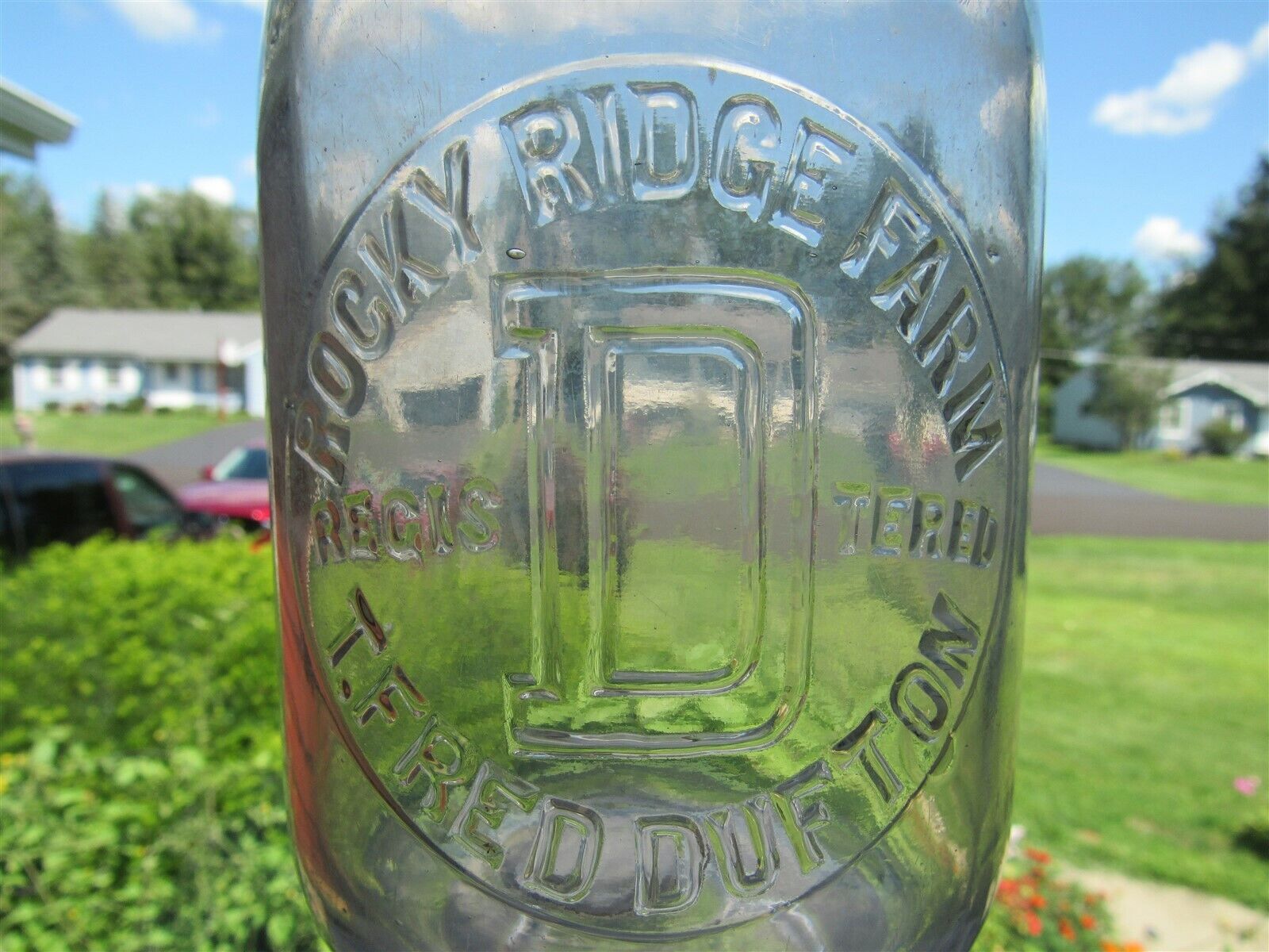 TREQ Milk Bottle Rocky Ridge Farm T Fred Dufton Andover Millbury MA Location ???