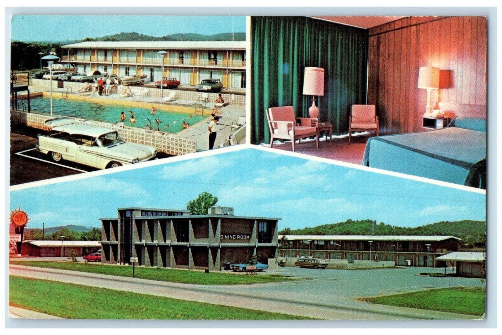 c1960 Quality Courts Motel Lake Cumberland Somerset Kentucky Multiview Postcard