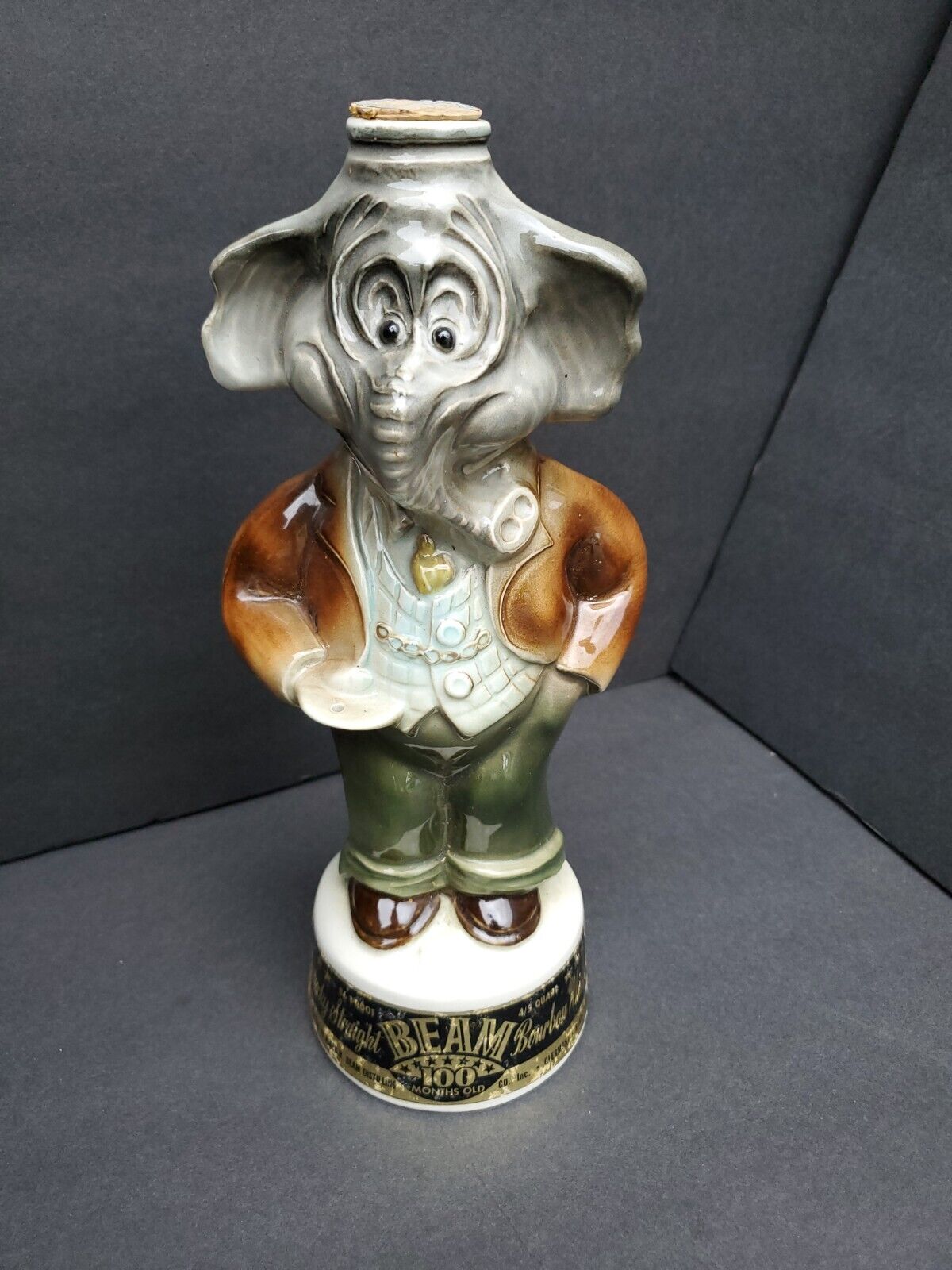 Vintage Jim Beam Decanter Republican Elephant 1960