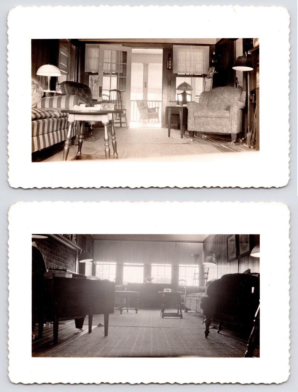 c1950s Mid Century Modern Interior~Home Furniture~2 Vintage Original MCM Photos