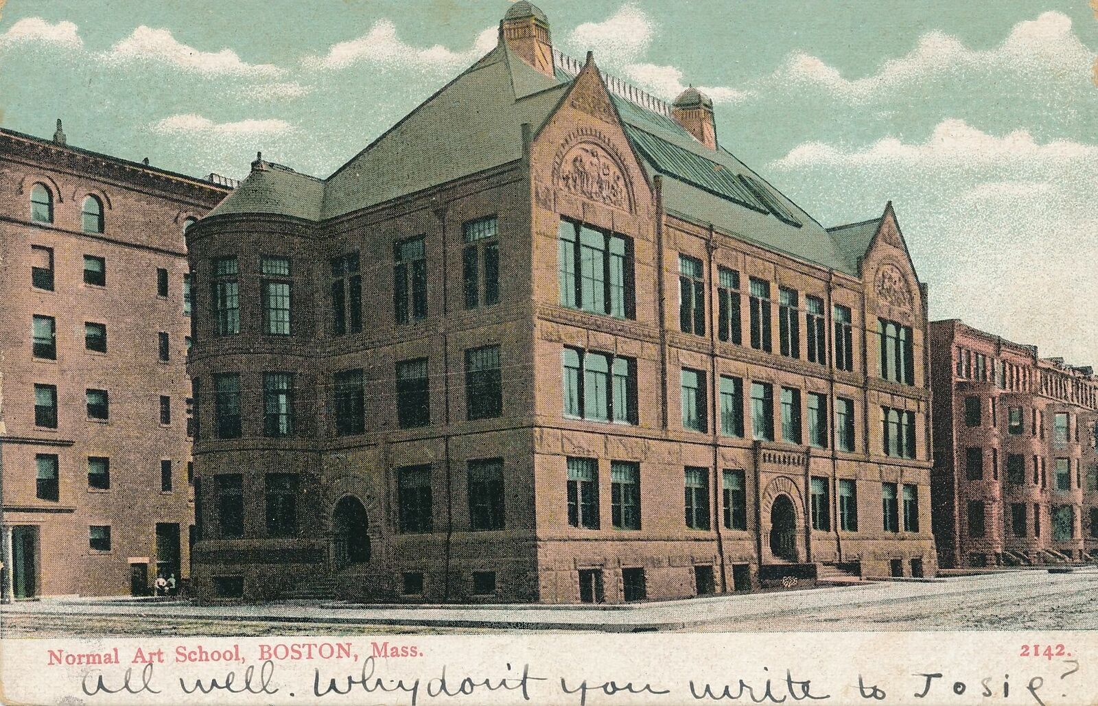 BOSTON MA - Normal Art School - udb - 1907