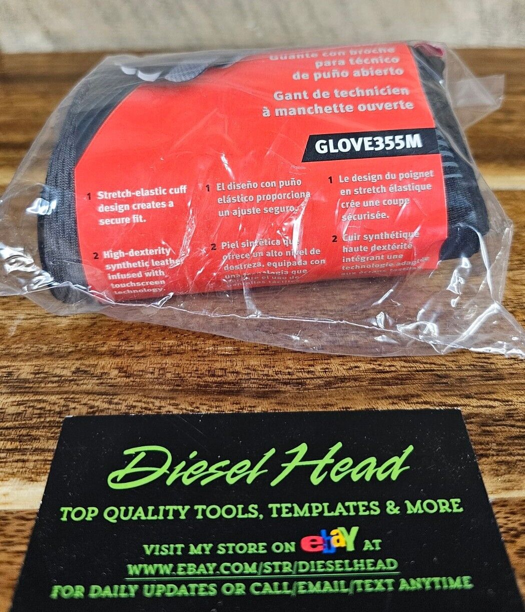 *NEW* Snap-On GLOVE355M Medium Open-Cuff Technician Glove 