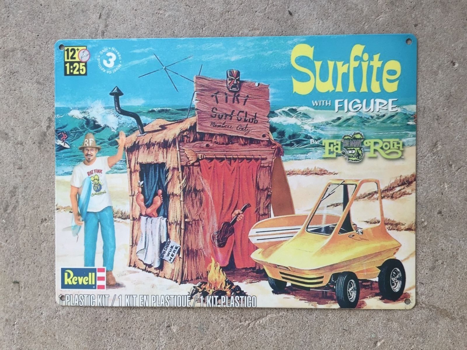 Revell Ed Roth Surfite Surf Surfer Tiki Model Kit Vintage Poster Framed Sign