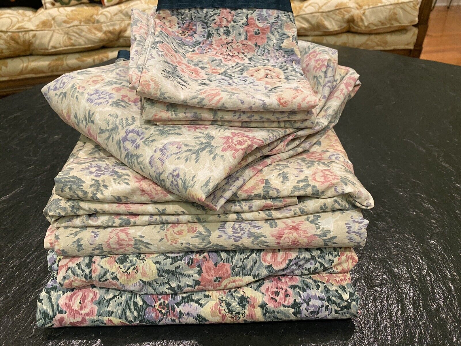 Vintage 8 Pc / 2 Twin Bed COLLECTION Duvet Covers & Sheets Floral Shabby Chic