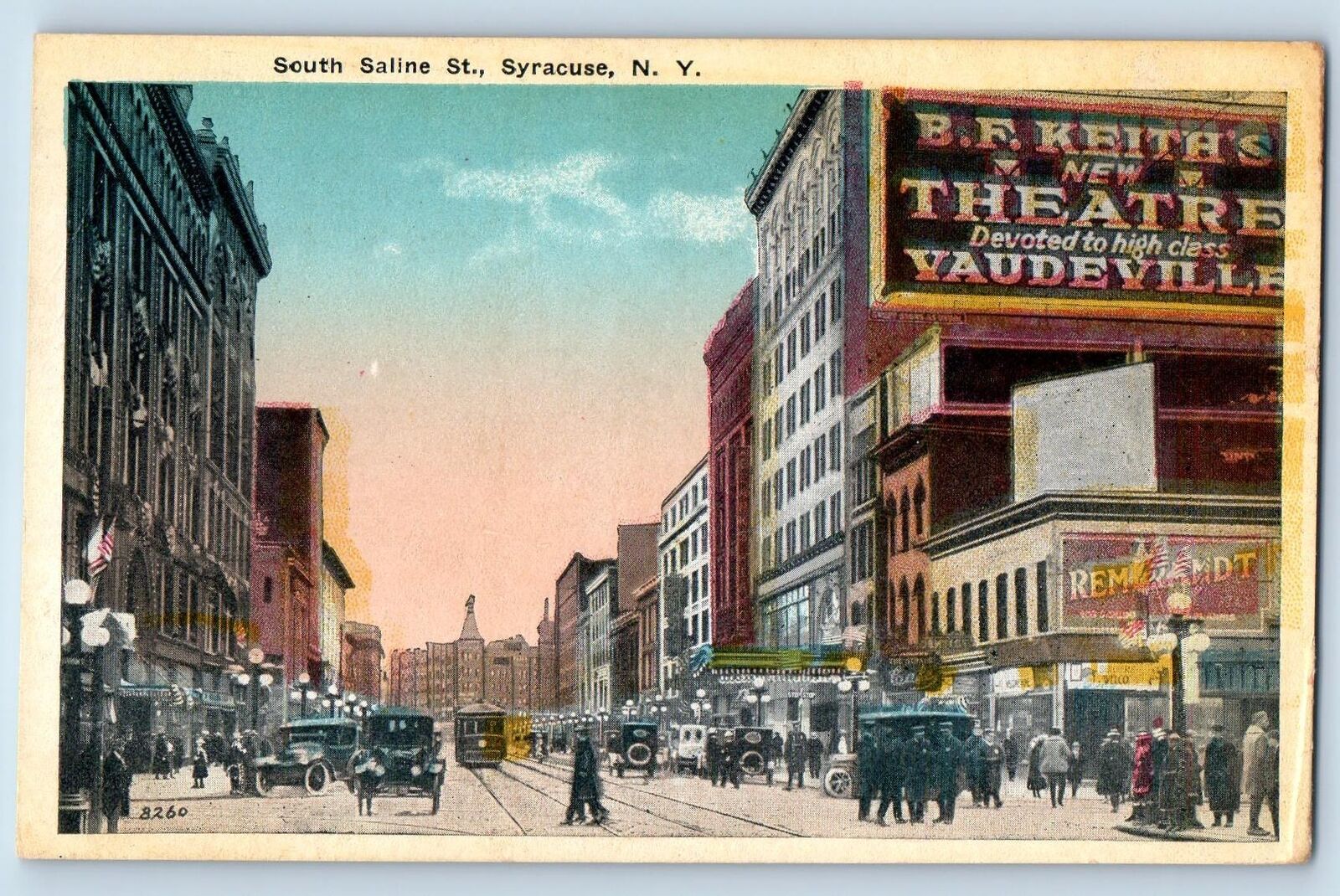 Syracuse New York NY Postcard South Saline Street Business Section c1940 Antique