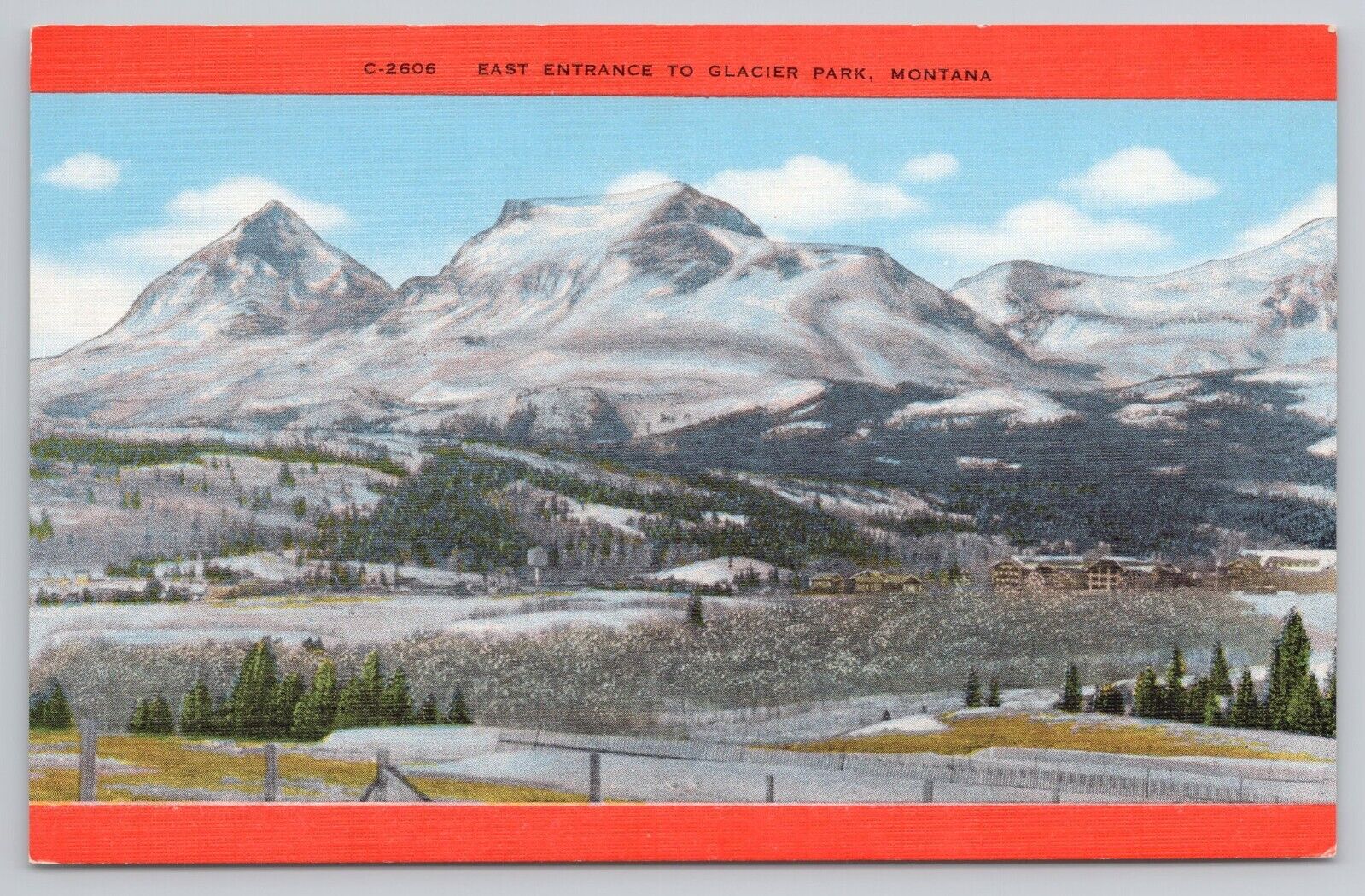 Postcard East Entrance to Glacier Park, Montana Vintage