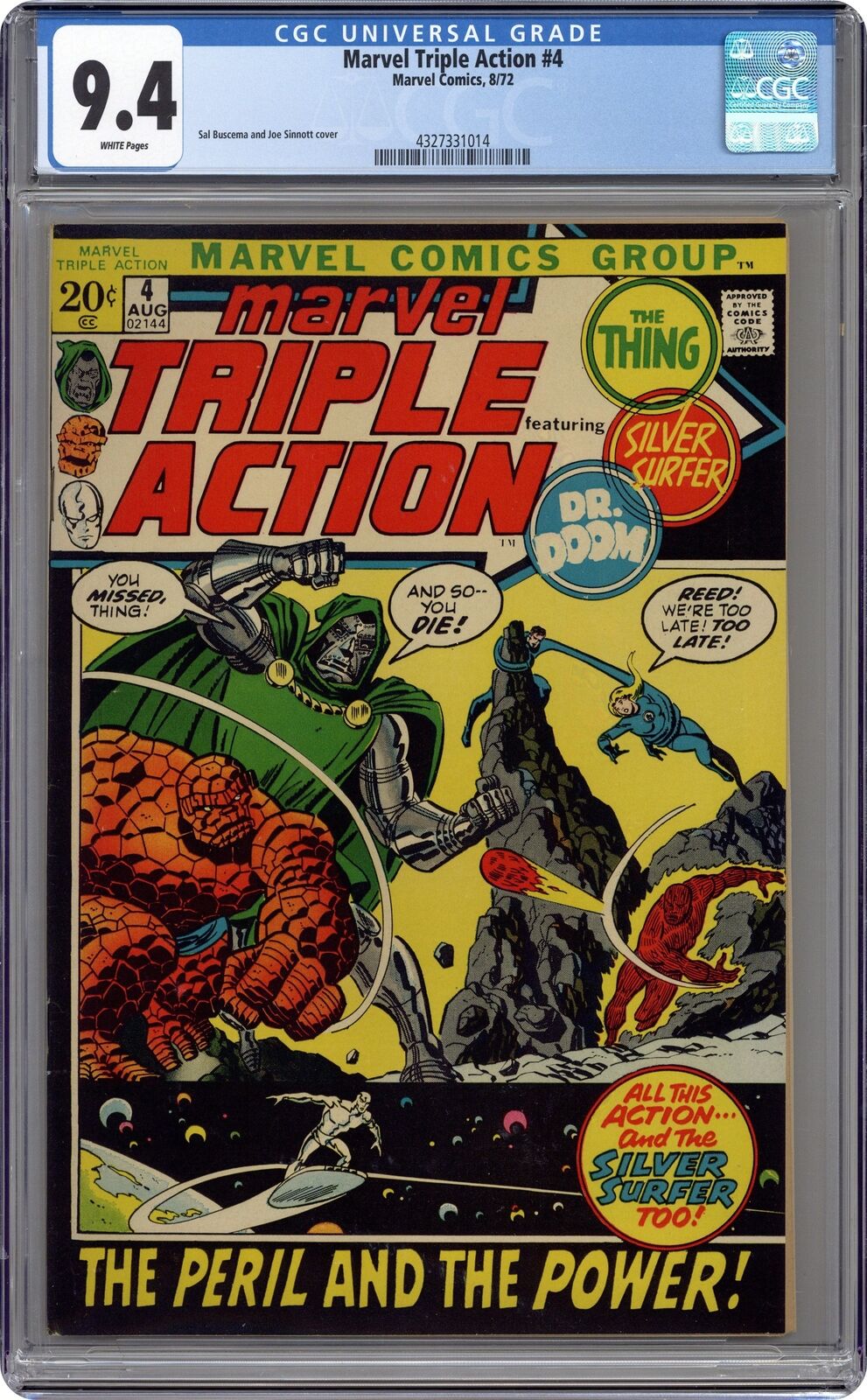 Marvel Triple Action #4 CGC 9.4 1972 4327331014