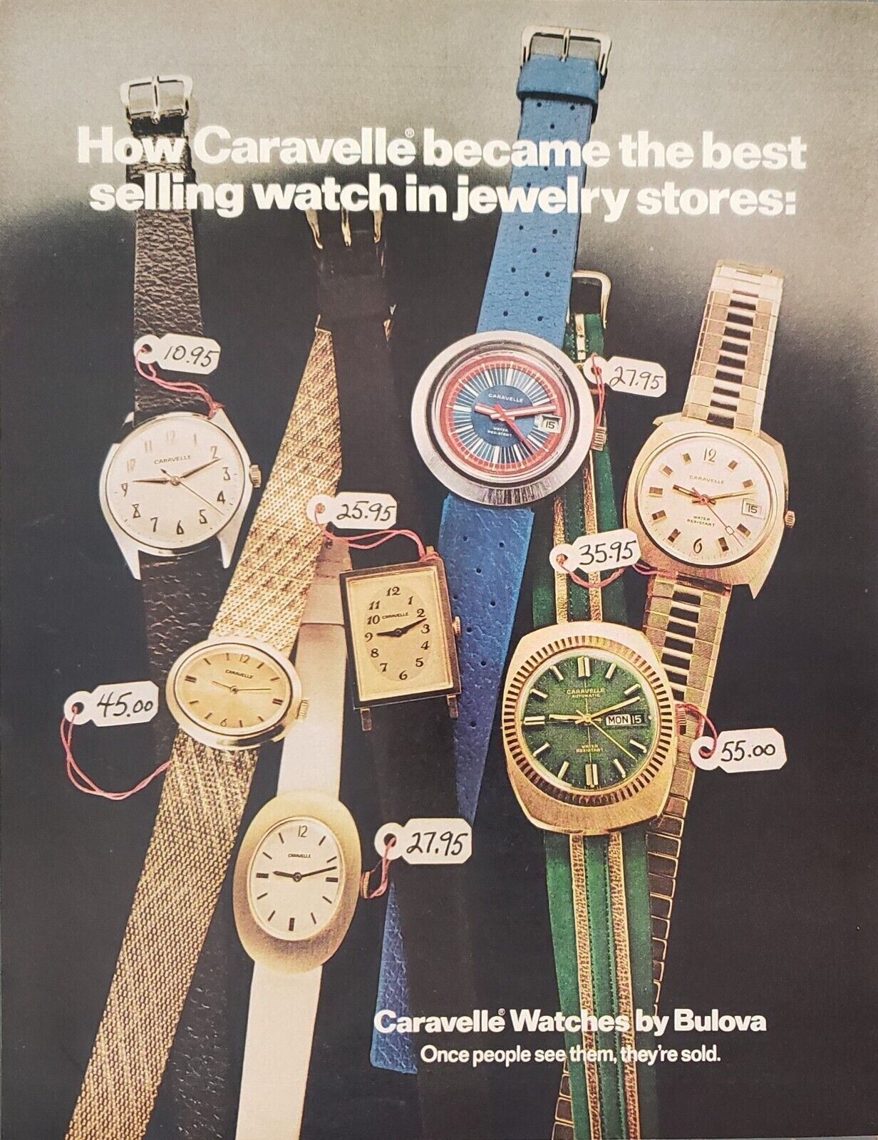 1972 Bulova Caravelle Watch Variety Of Styles Print Ad