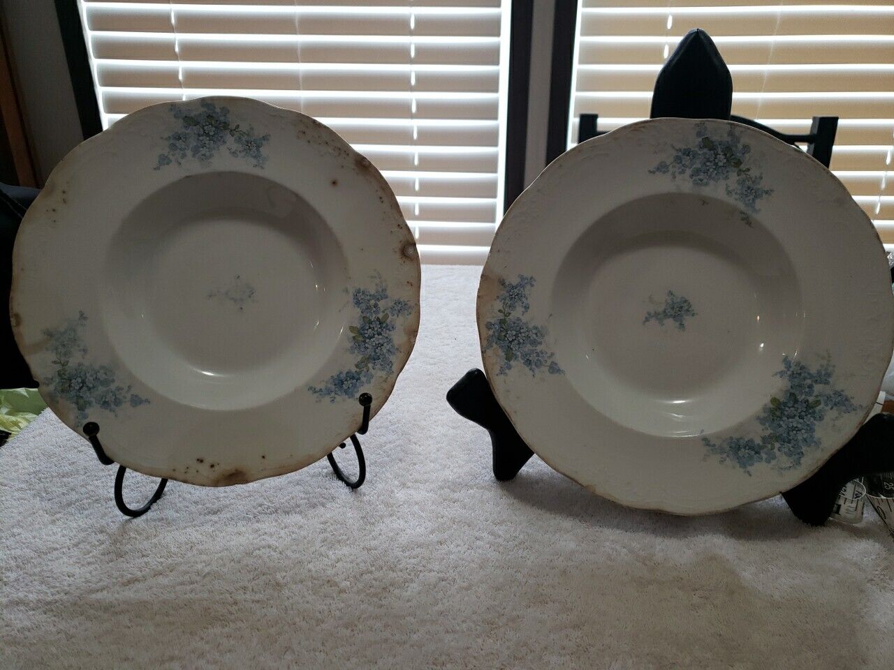 antique sevres bowls Blue Flower, Set Of 2. Have Chips And Defects 