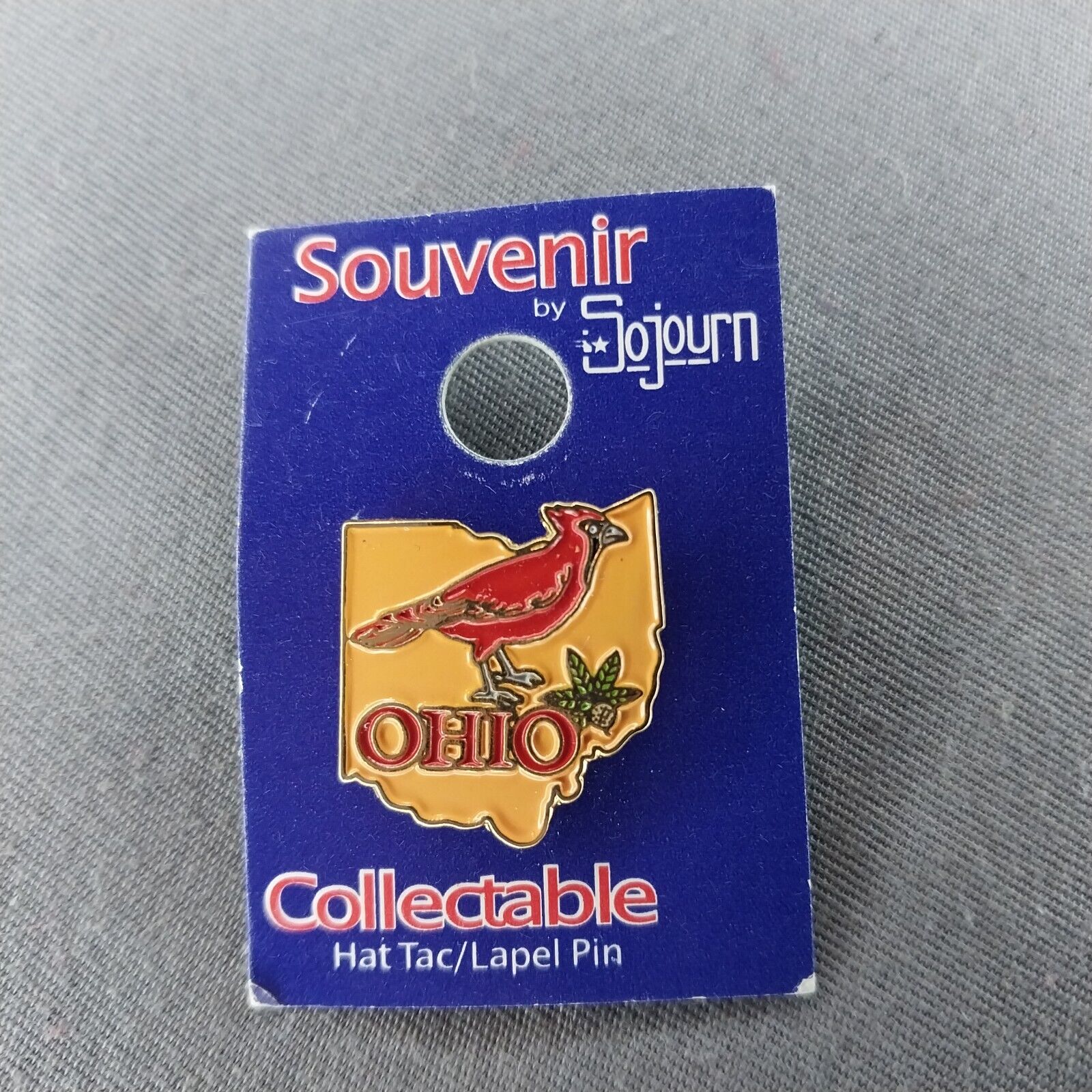 OH Ohio Souvenir Cardinal Cutout Lapel Hat Jacket Pin New
