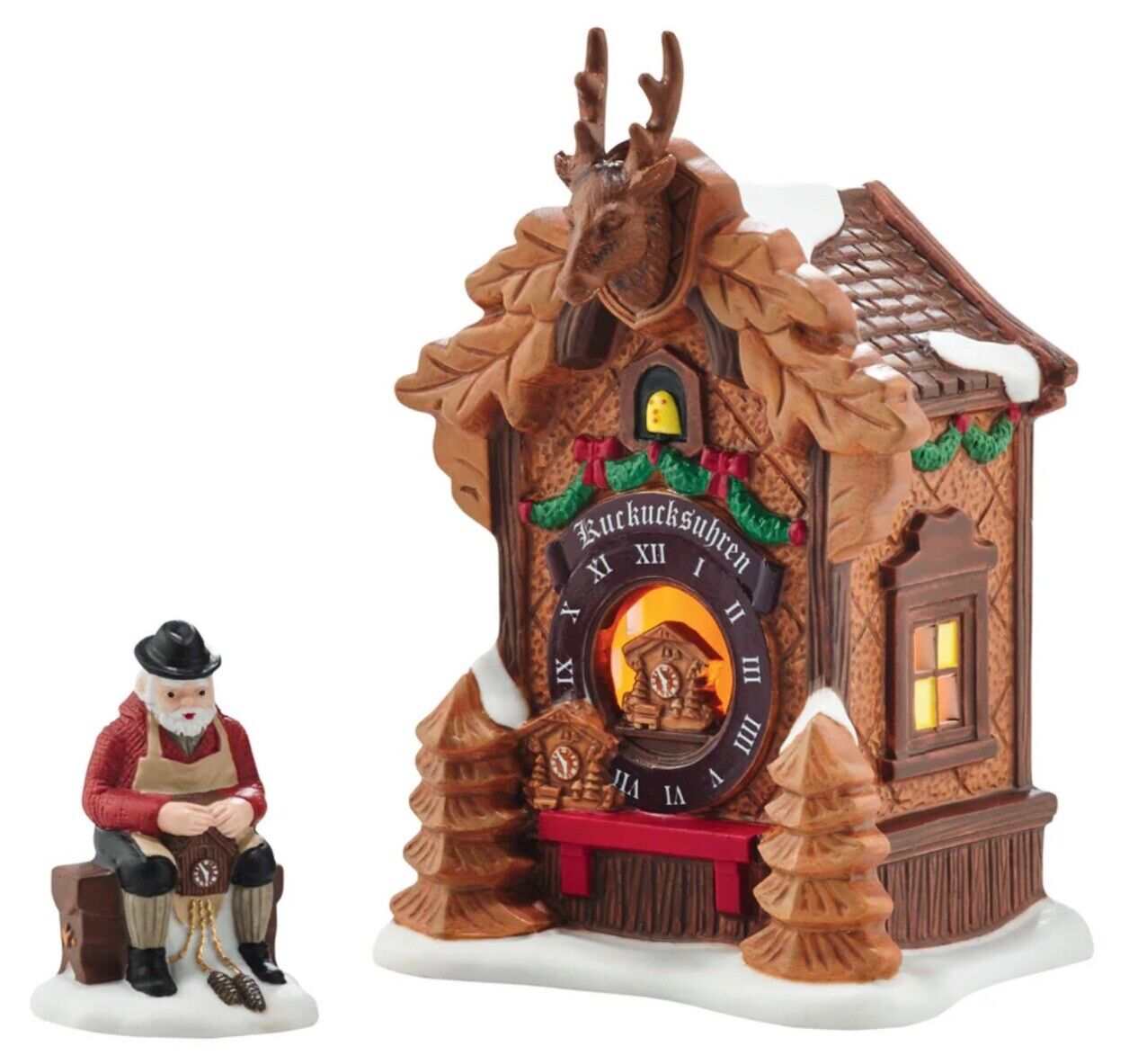 Dept 56 Christmas Market Black Forest Clocks 4054960 Alpine Village NEW