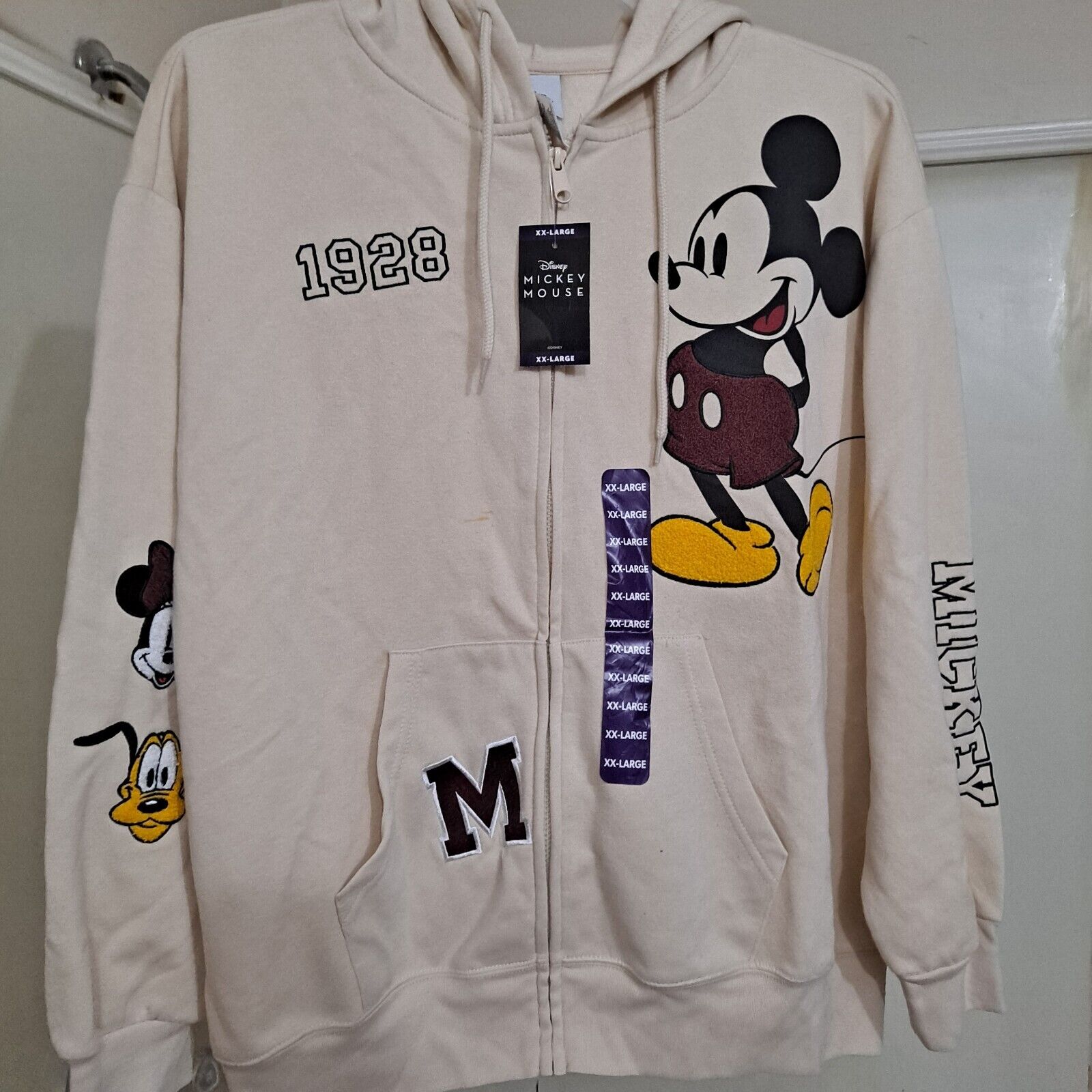 Disney MICKEY MOUSE hooded Zip Up Jacket Size XXL