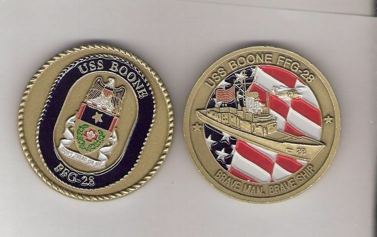 USS Boone FFG-28  US Navy Challenge Ship Coin