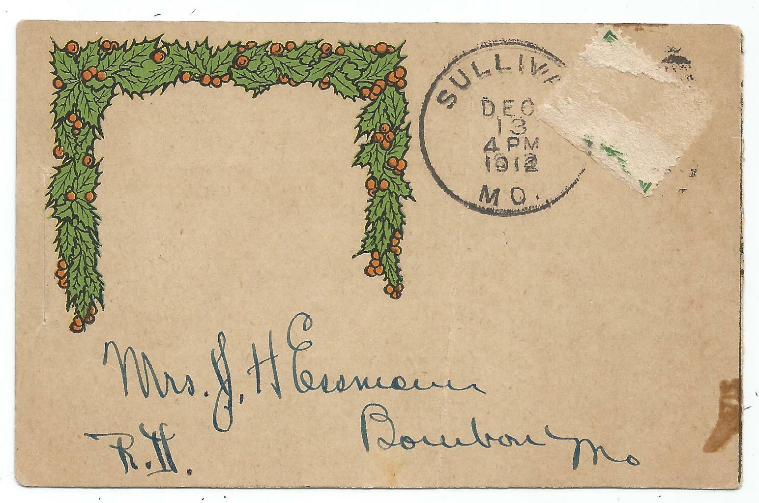 Sullivan, MO Missouri 1912 Advertising Postcard, Sullivan Mercantile Co
