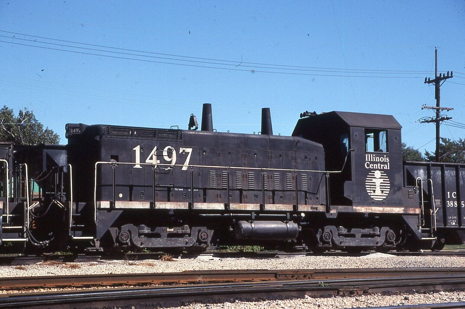 Original Train Slide Illinois Central #1497  2000 Decatur   #36