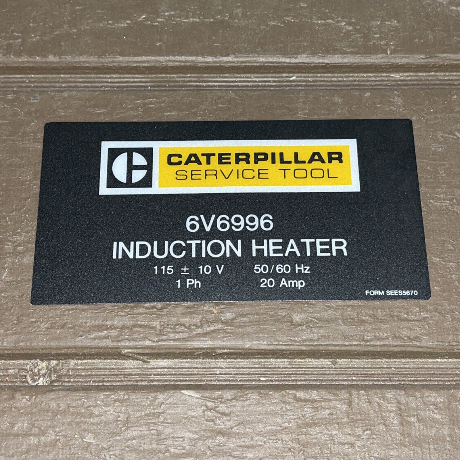 Vintage CAT Caterpillar Service Tool Induction Heater 6V6996 Sticker Decal NOS