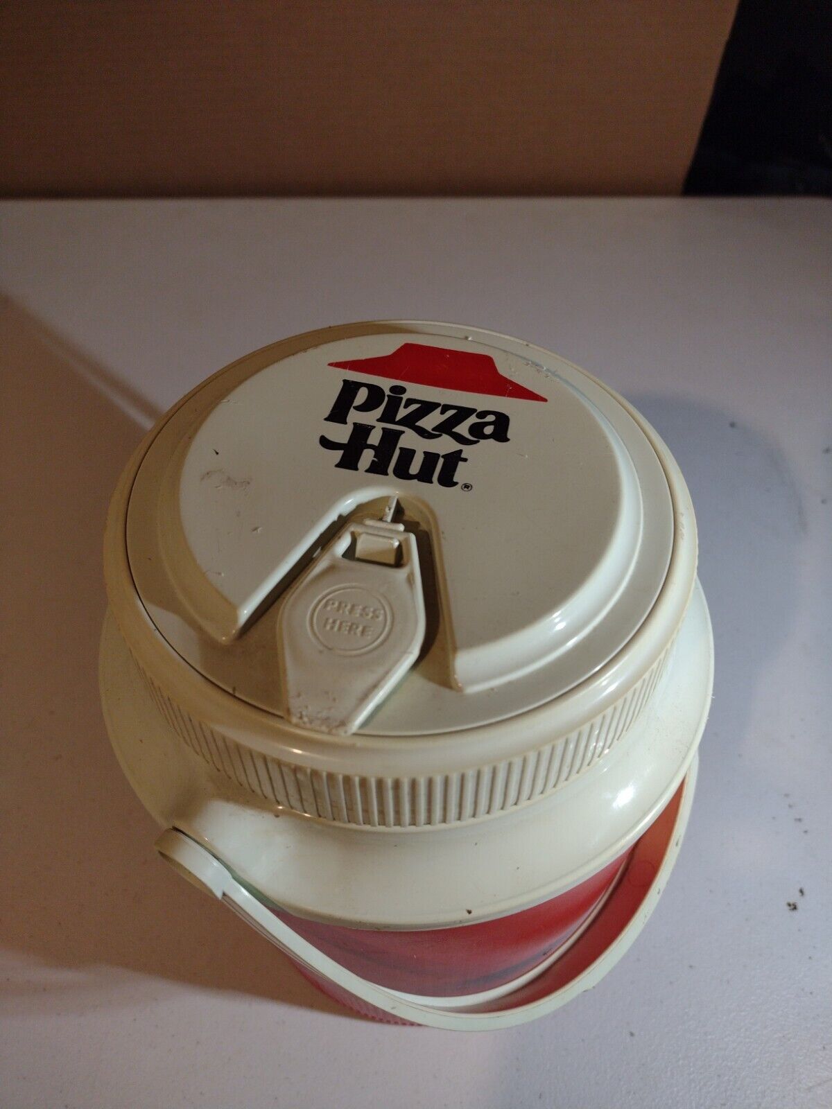 Vintage 1990\'s Pizza Hut Logo Half Gallon Red Water Cooler Jug Gott
