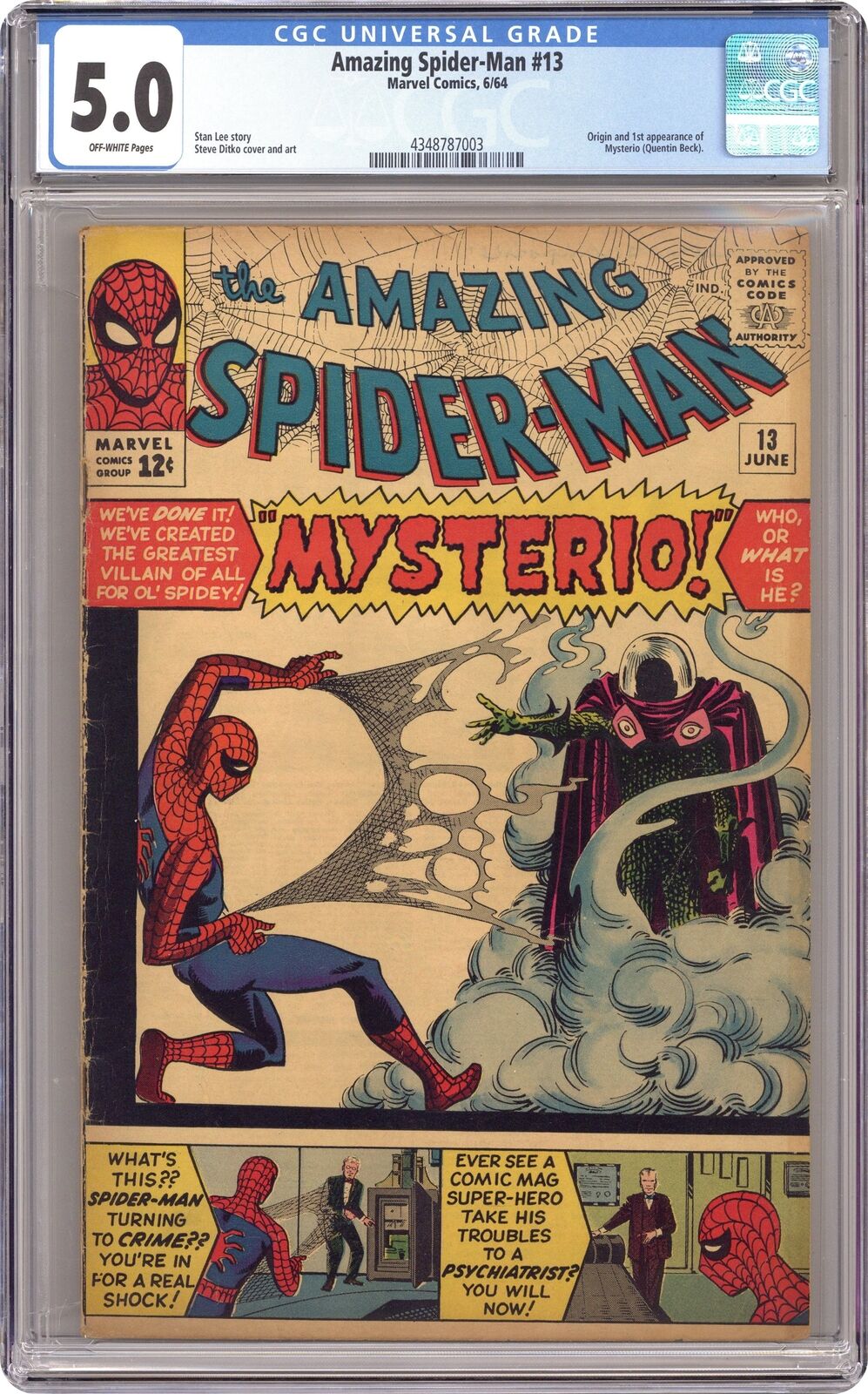 Amazing Spider-Man #13 CGC 5.0 1964 4348787003 1st app. Mysterio