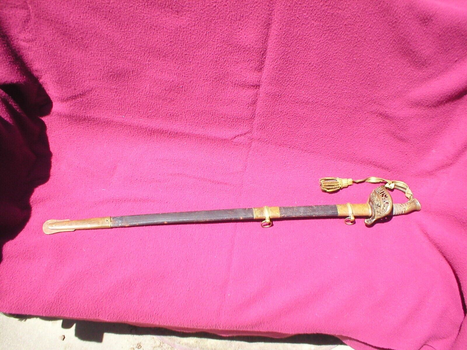 CIVIL WAR U.S. MODEL 1850 STAFF & FIELD OFFICERS SWORD With SCABBARD & PORTEPEE