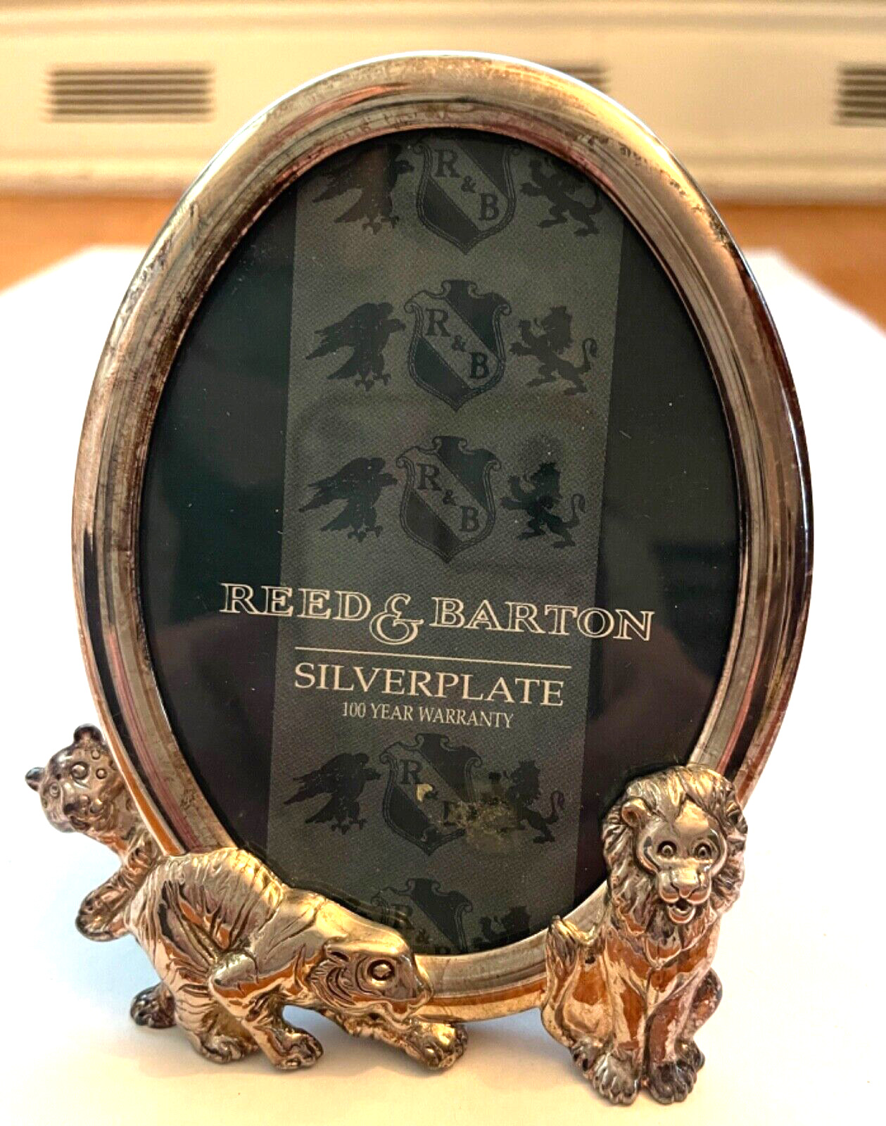 Reed & Barton Silver Plate Frame Lion Tiger Bear  Safari Collection