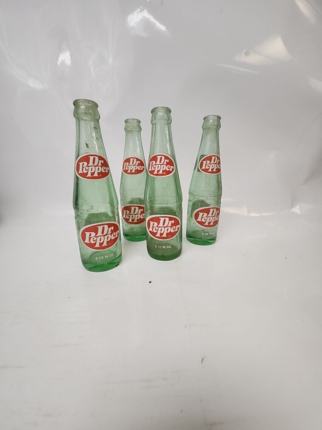 Vintage 1977 Dr. Pepper 6 1/2 Oz Empty Green Glass Soda Bottle  Barn Find 